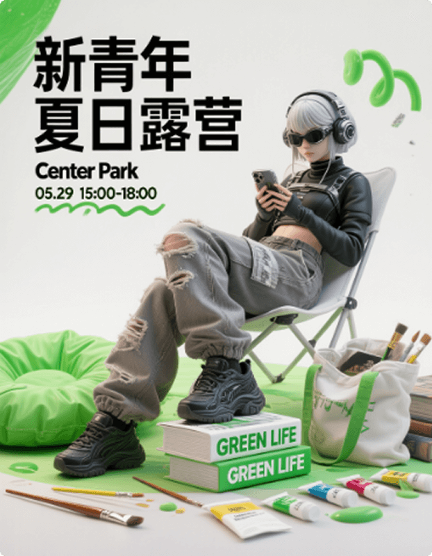3D rendering poster